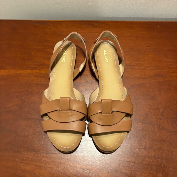 Aldo Flat Sandals in Cognac Size 10 - Picture 2 of 10